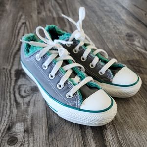 Converse Chuck Taylor All Star Womens Size 6 Grey Turquoise Sneaker Shoes Raw
